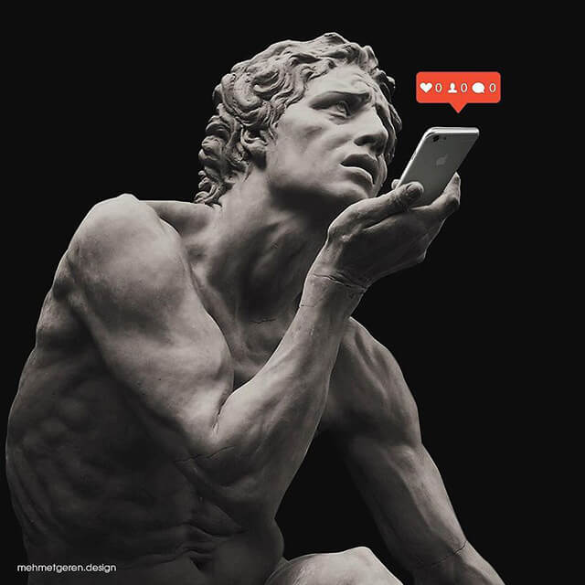 Arte que mistura os estilos clássico e moderno