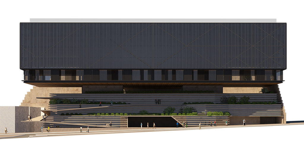 Fachada do BNDES - Navegar é preciso. Projetar não é preciso.