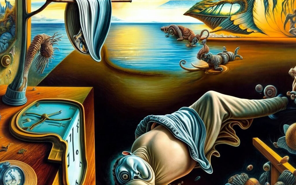 Releitura da obra de Salvador Dali, elaborada por inteligência artificial